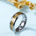 Модное вольфрамовое кольцо золотое кольцо с рисунком дракона и желтым дном вольфрамовых стальных колец